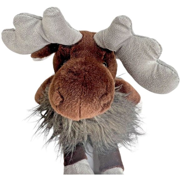 Ganz MYLO Moose Plush Shaggy Furry 18 Inch Floppy Stuffed Animal Toy Brown Gray - Picture 3 of 8